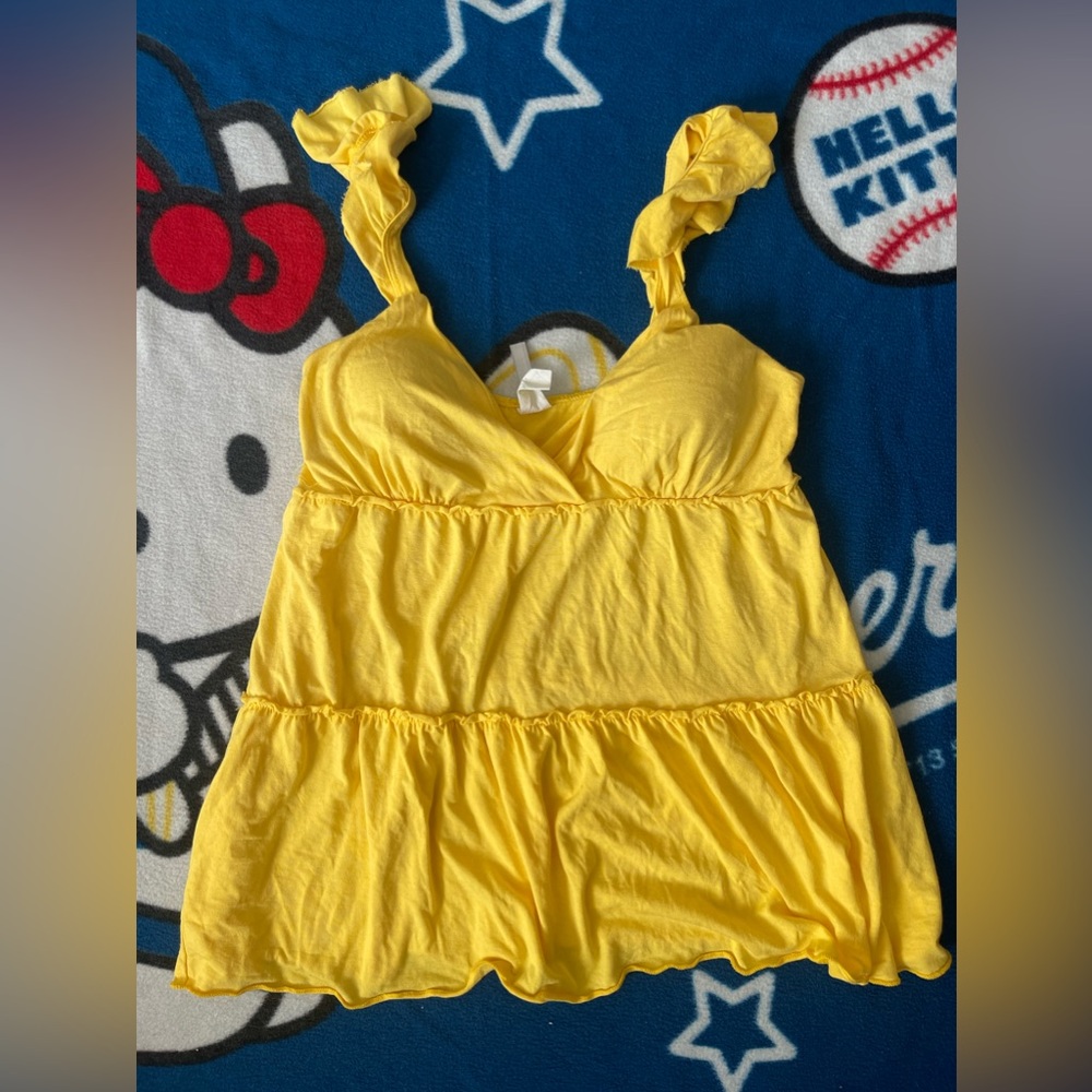 Yellow flowy shirt